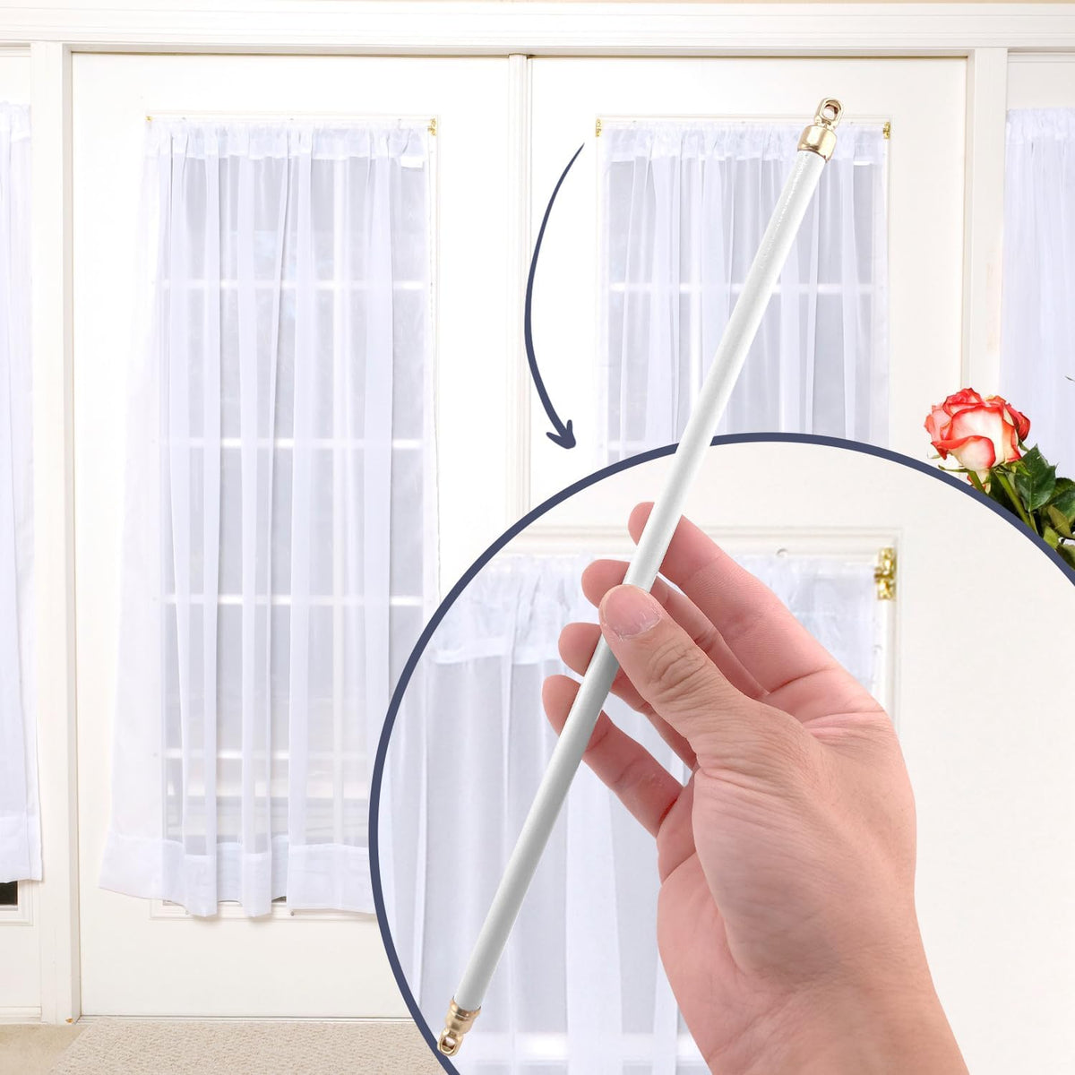 Amazing Drapery Hardware 21-38 inch Swivel Sash Curtain Rods Set of 2