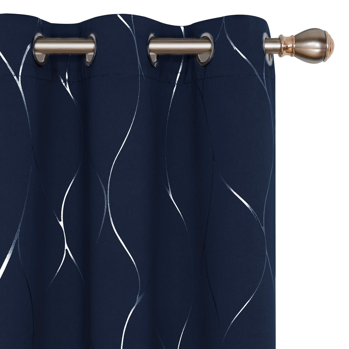 Deconovo Curtains for Living Room, Pattern Blackout Curtains 84 Inches Long