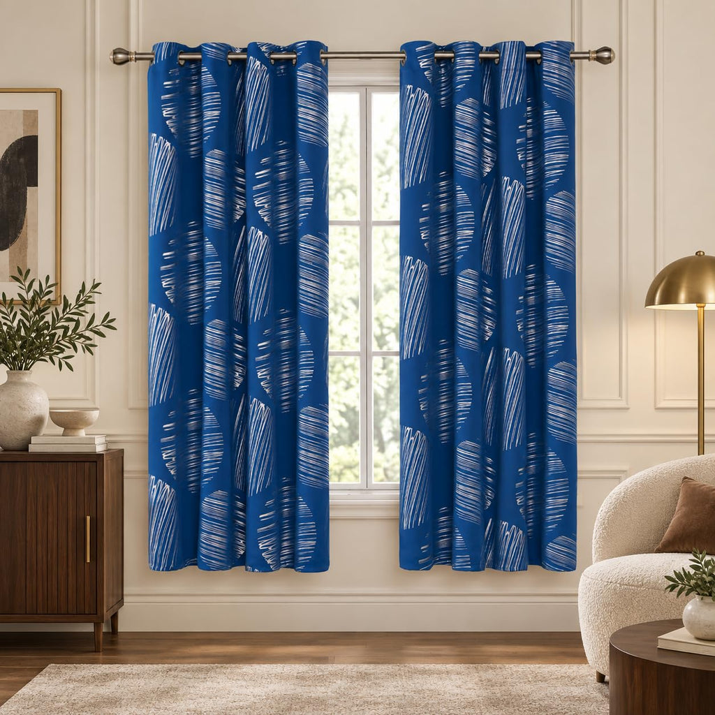 Deconovo Curtains for Living Room, Pattern Blackout Curtains 84 Inches Long