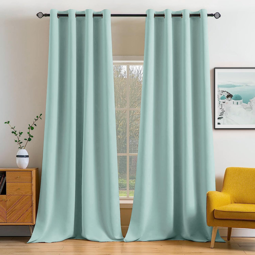 MIULEE Olive Blackout Bedroom Curtains Drapes 84 Inch Long 52"x84"