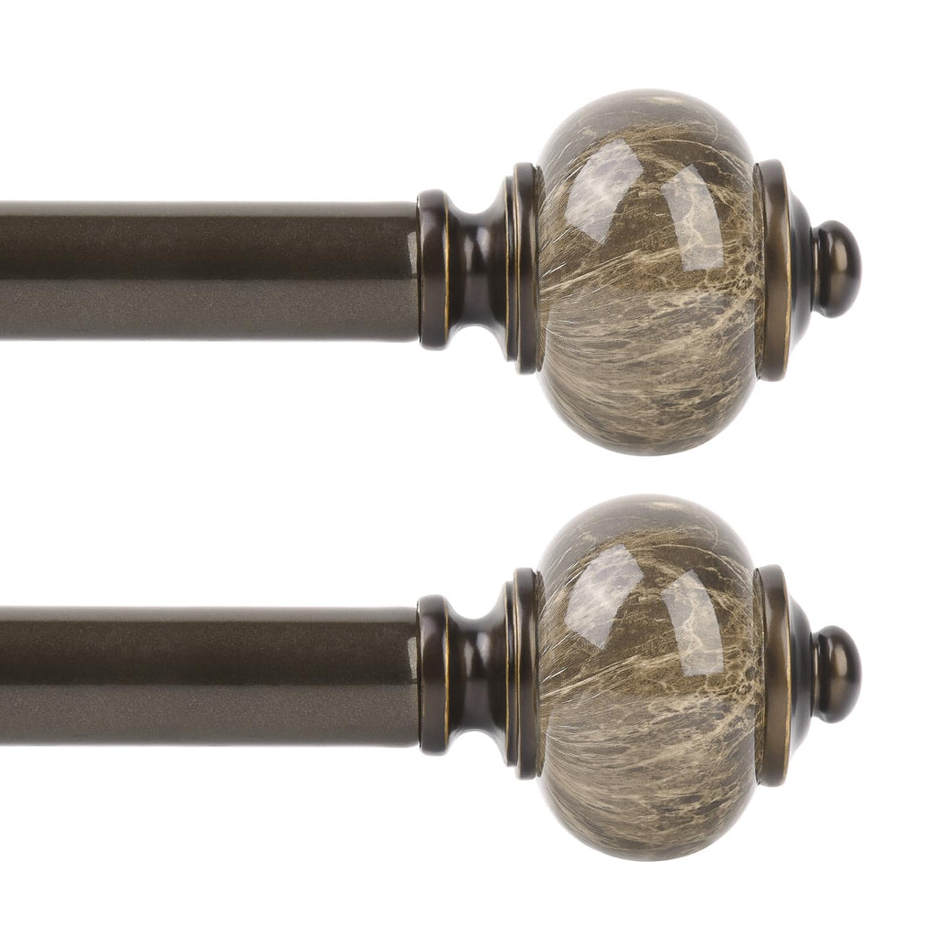 KAMANINA 1 Inch Curtain Rods 32 to 58 Inch, Bronze Adjustable Drapery Rods