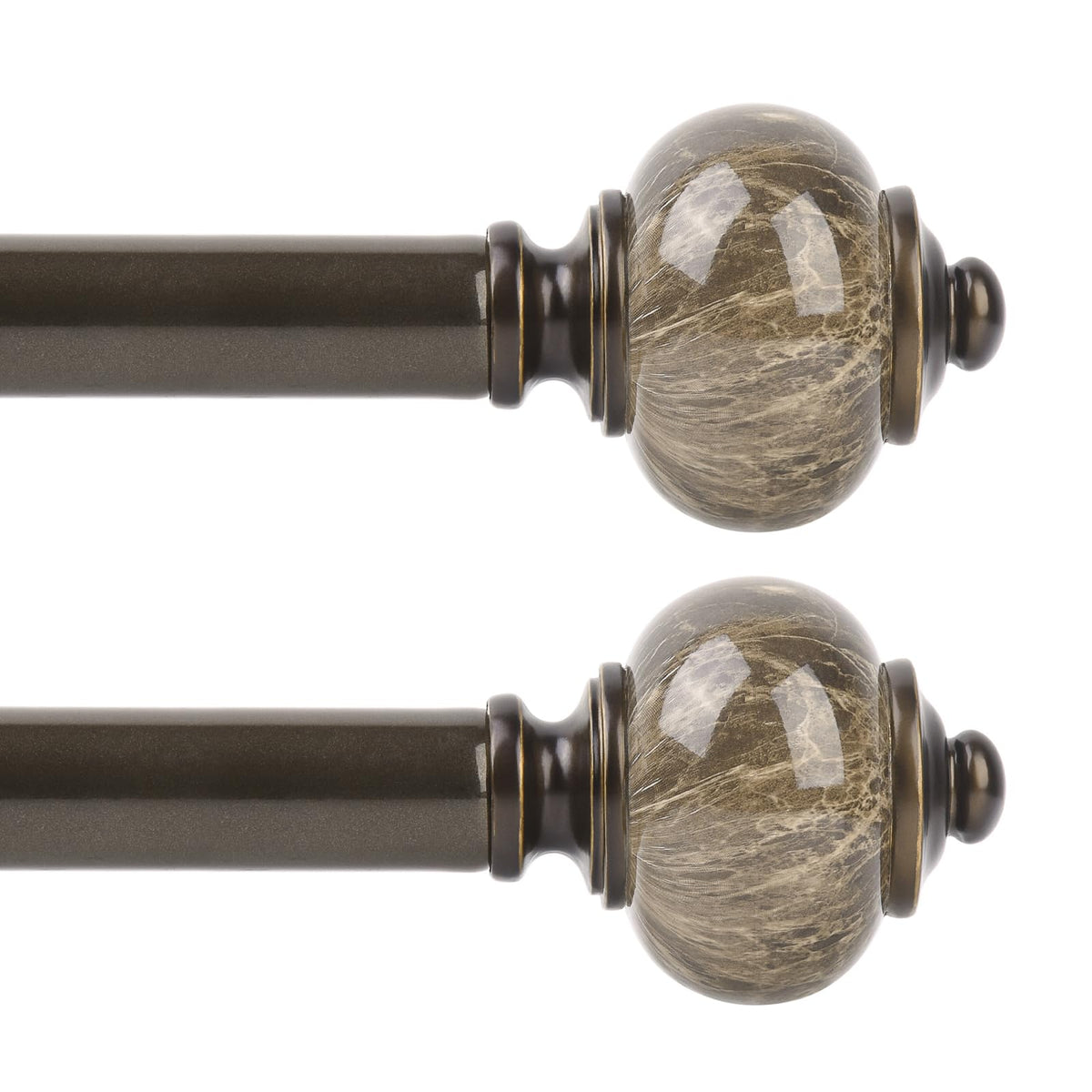 KAMANINA 1 Inch Curtain Rods 32 to 58 Inch, Bronze Adjustable Drapery Rods