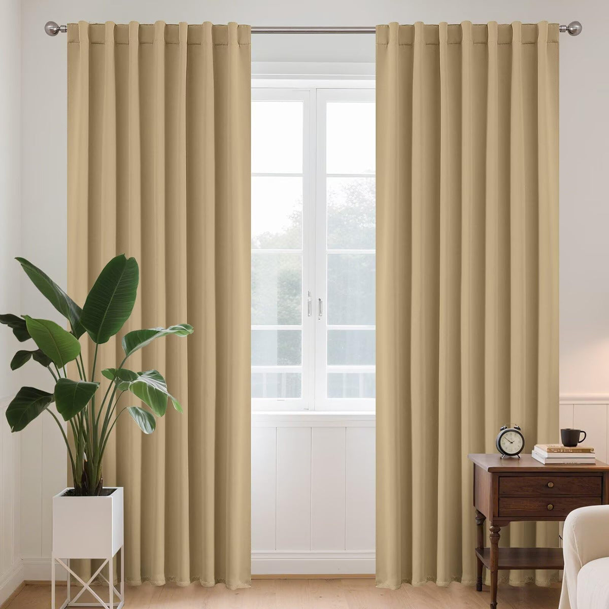 Joydeco Blackout Curtains 96 Inches Long, Thermal Insulated Black Out Curtains 2 Panels Set for Bedroom, Room Darkening Drapes for Living Room Window (W52 x L96 Inch, Navy Blue)