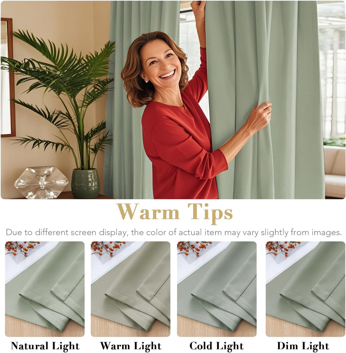 H.VERSAILTEX Blackout Curtains Thermal Insulated Window Treatment Panels Room Darkening Blackout Drapes for Living Room Back Tab/Rod Pocket Bedroom Draperies, 52 x 84 Inch, Light Sage, 2 Panels
