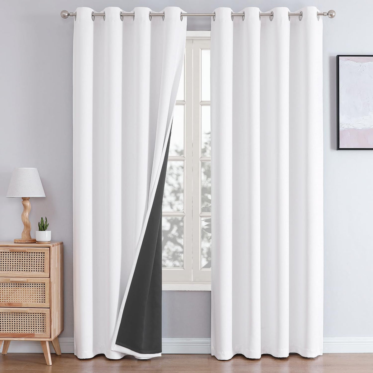 ChrisDowa 100% Blackout Curtains for Bedroom 63 Inches Long 2 Panels Set