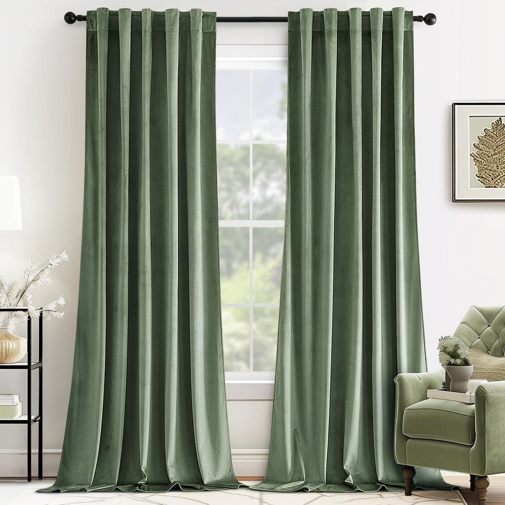 MIULEE Gold Velvet Curtains 52x84 inches Luxury Blackout Curtains