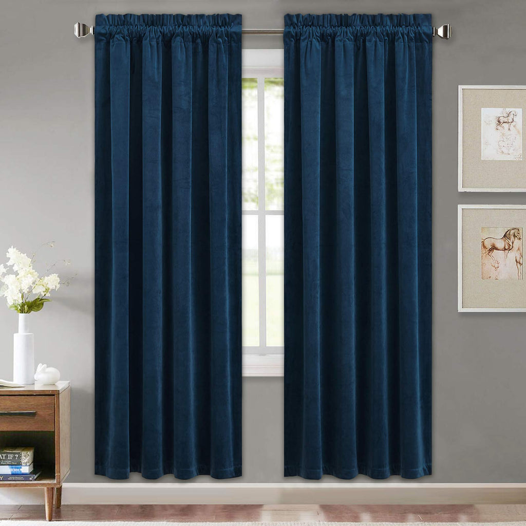 StangH Theater Red Velvet Curtains for Living Room Christmas Decor 2 Panels