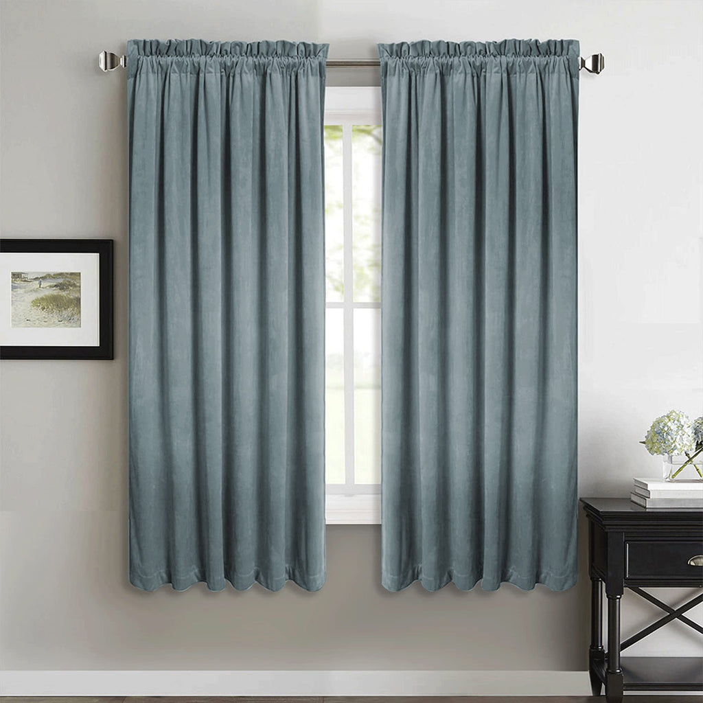 StangH Theater Red Velvet Curtains for Living Room Christmas Decor 2 Panels