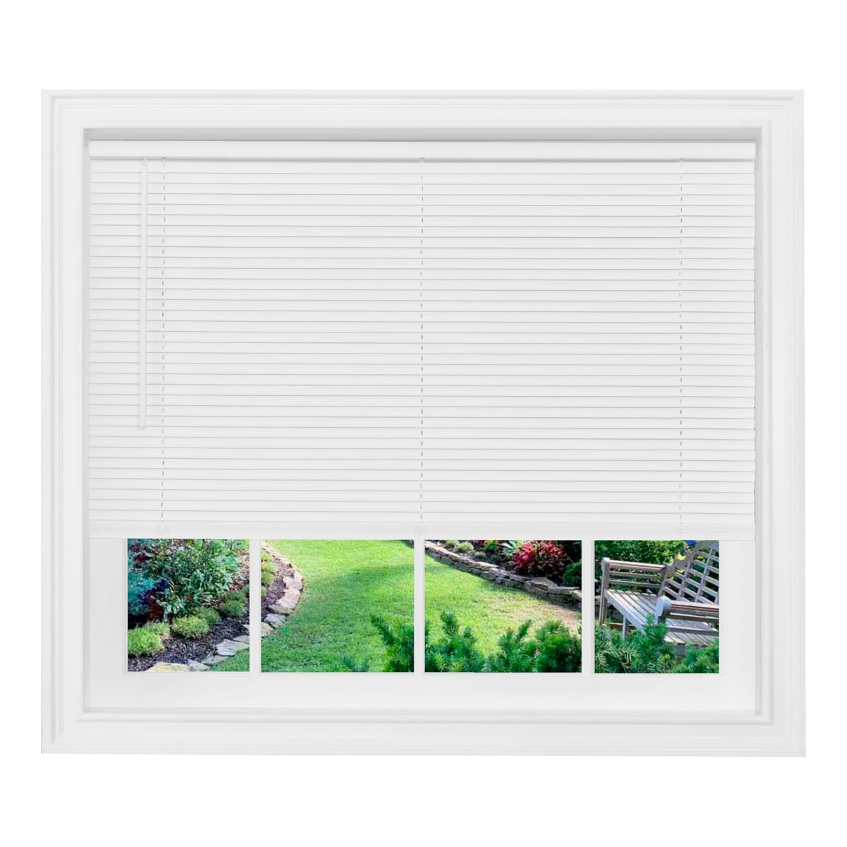 Cordless Light Filtering Mini Blind, 27 x 64 in, Pearl White