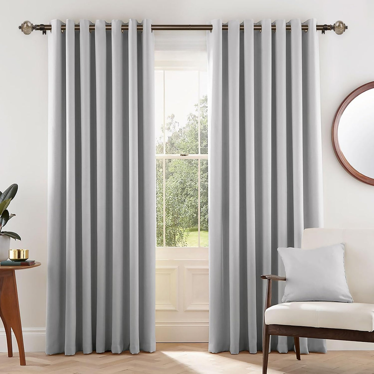KAMANINA 1 Inch Curtain Rods 32 to 58 Inch, Bronze Adjustable Drapery Rods
