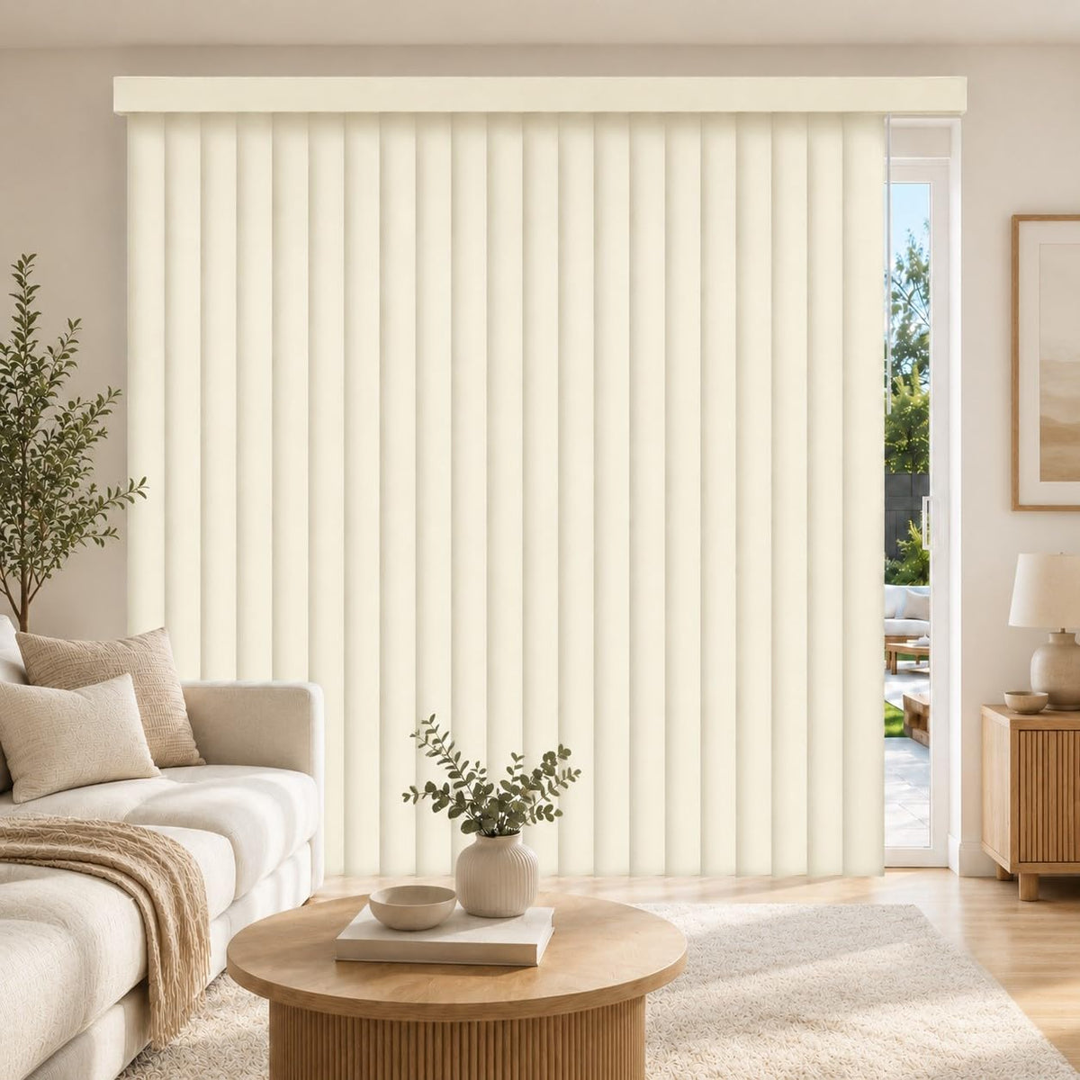 CHICOLOGY Vertical Blinds, Oxford White (Vinyl), 3.5" PVC, 78" W x 84" H