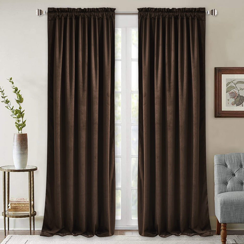 StangH Theater Red Velvet Curtains for Living Room Christmas Decor 2 Panels