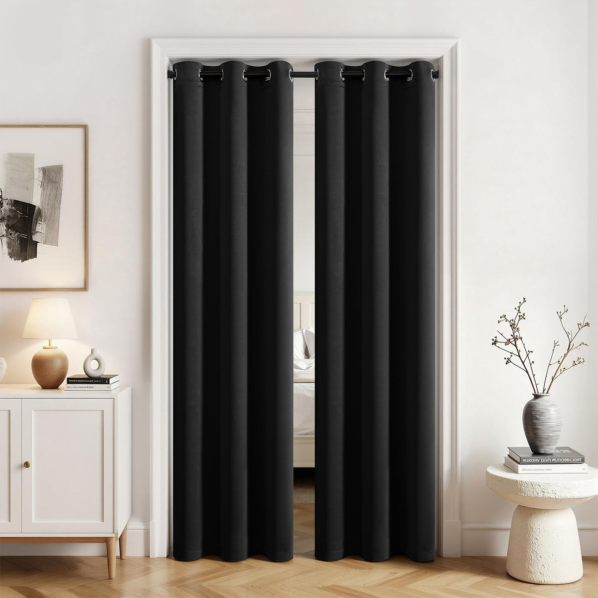 MIULEE Olive Blackout Bedroom Curtains Drapes 84 Inch Long 52"x84"
