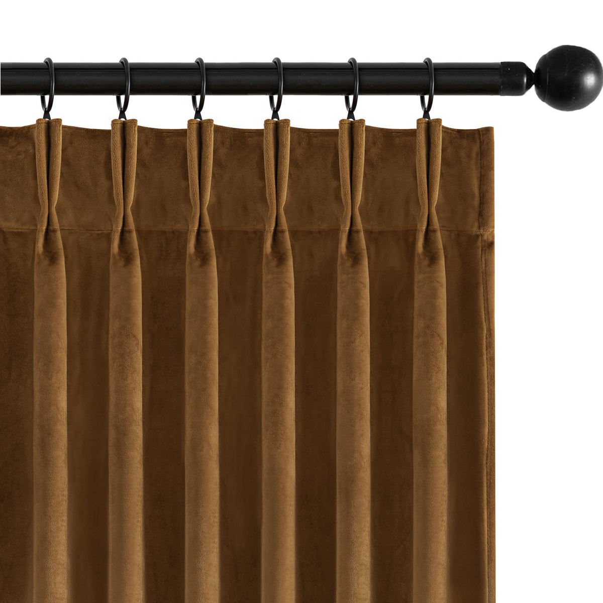 MIULEE Velvet Pinch Pleated Blackout Olive Green Curtains 40x96 Inches