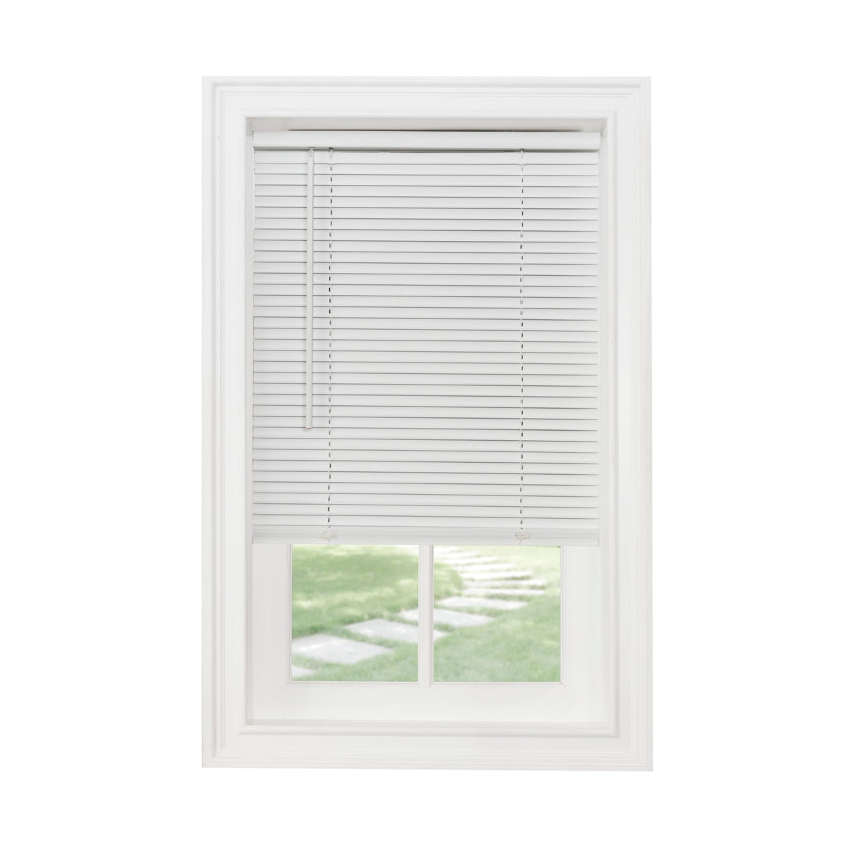 Cordless Light Filtering Mini Blinds for Indoor, 29 x 64 in, Pearl White