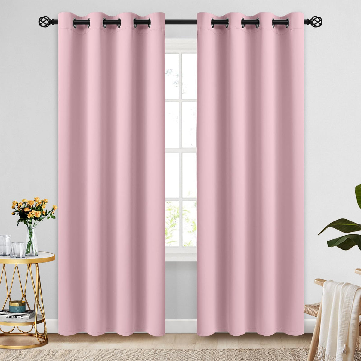 COSVIYA Grommet Blackout Room Darkening Navy Blue Curtains 84 inch Length
