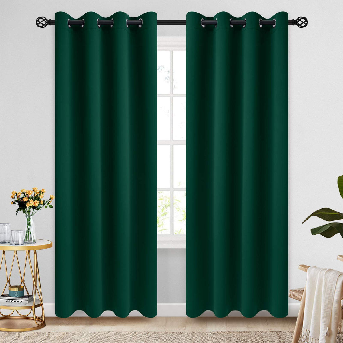 COSVIYA Grommet Blackout Room Darkening Navy Blue Curtains 84 inch Length