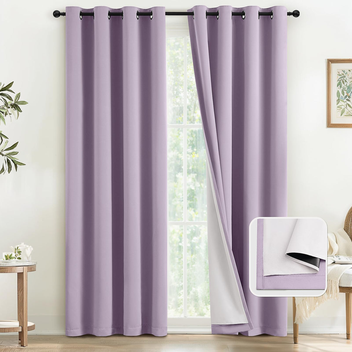 COSVIYA Grommet Blackout Room Darkening Navy Blue Curtains 84 inch Length