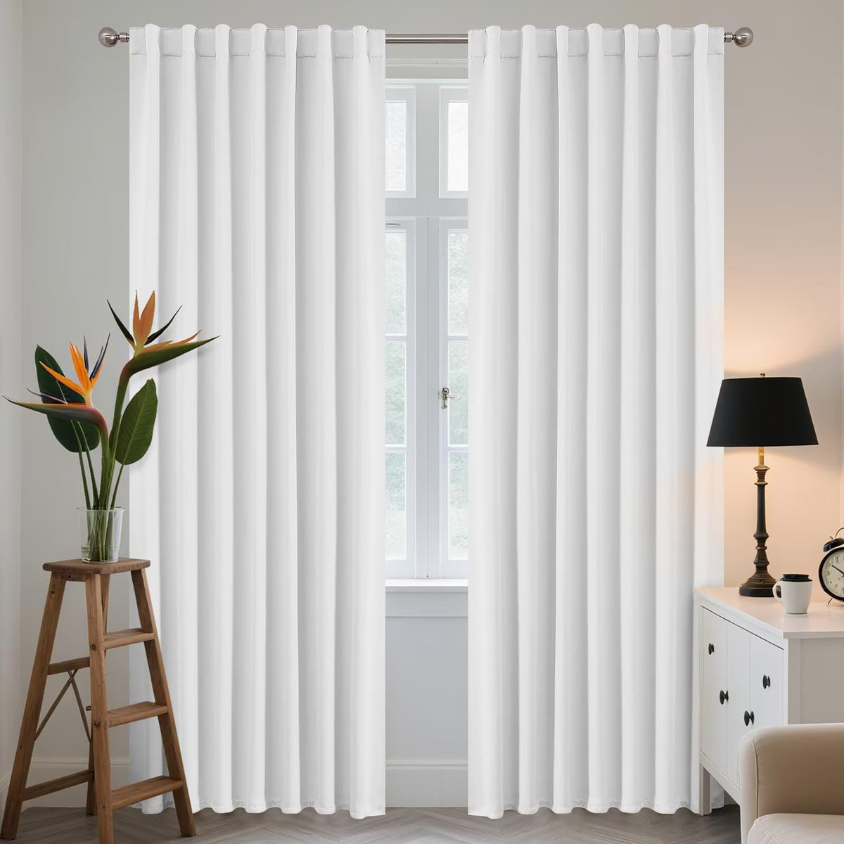 Joydeco Blackout Curtains 96 Inches Long, Thermal Insulated Black Out Curtains 2 Panels Set for Bedroom, Room Darkening Drapes for Living Room Window (W52 x L96 Inch, Navy Blue)