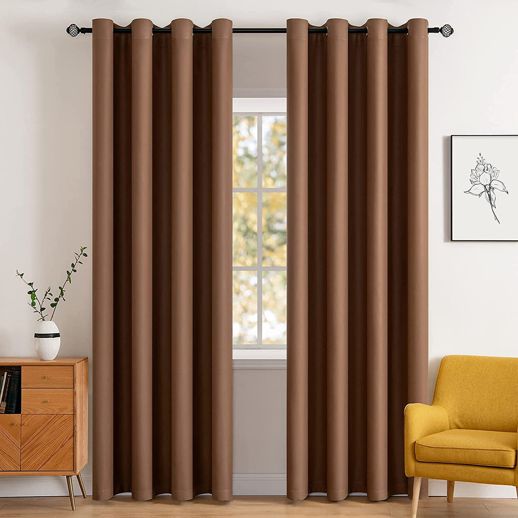 MIULEE Olive Blackout Bedroom Curtains Drapes 84 Inch Long 52"x84"