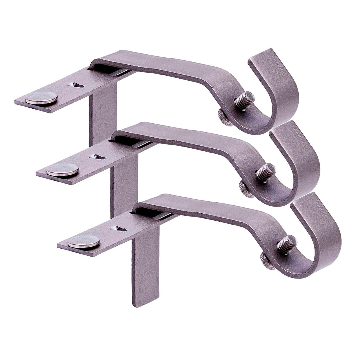 Kenney Fast Fit 5/8" No Measure Curtain Rod Brackets, Matte Black