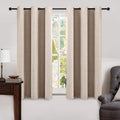 MIULEE 100% Blackout Linen Curtains for Bedroom 52x84 Inches Dusty Blue