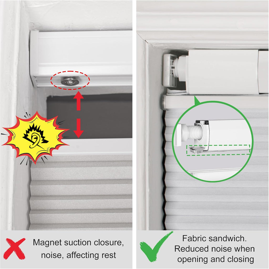 BERISSA Top Down Bottom Up Cordless Cellular Shades,Custom Size White Blackout