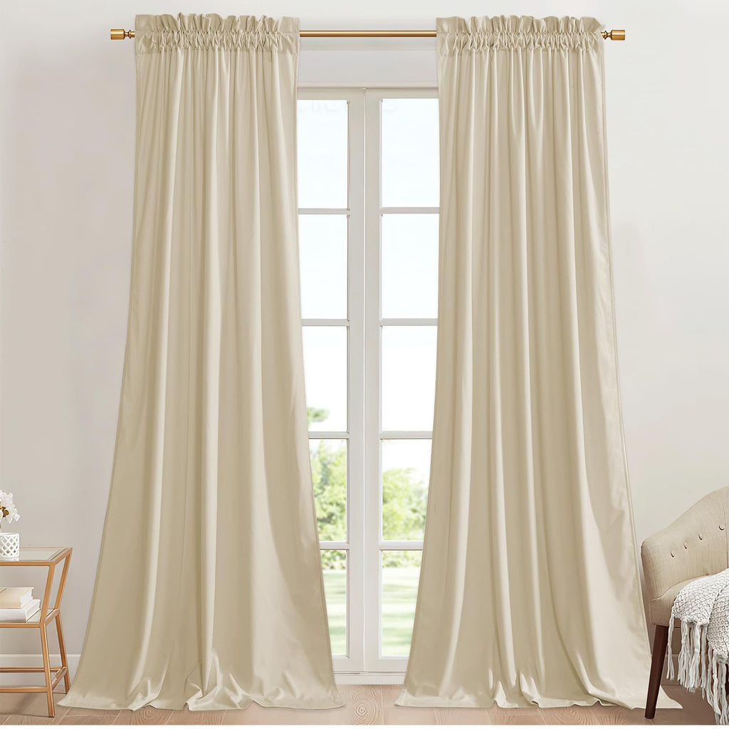 StangH Theater Red Velvet Curtains for Living Room Christmas Decor 2 Panels
