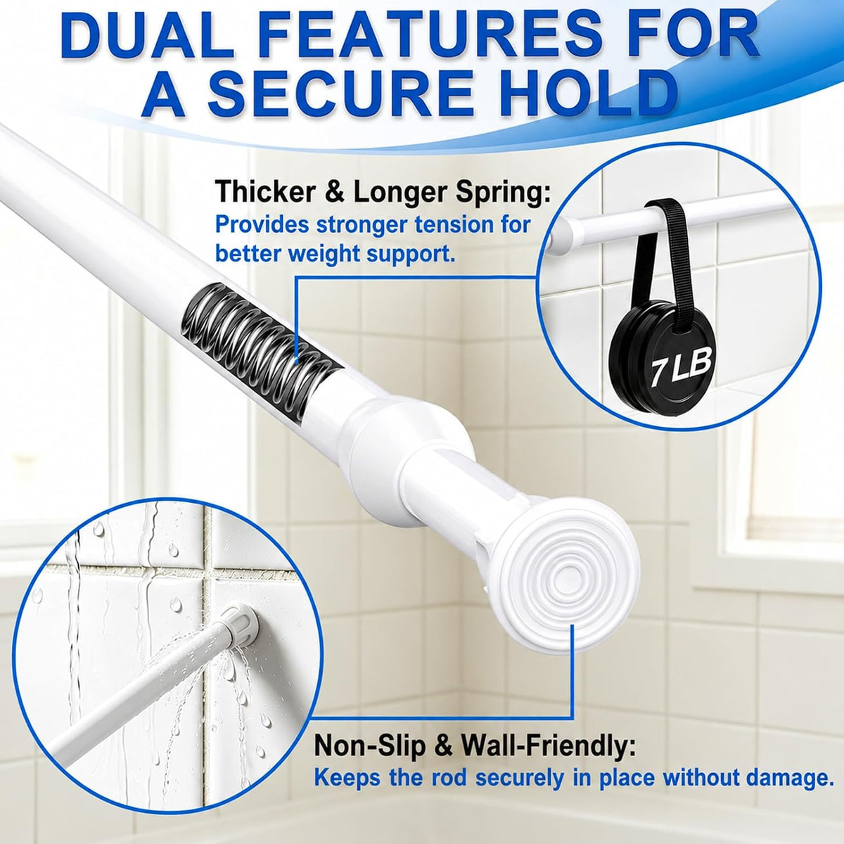 2 Pack Small Tension Curtain Rod, Short Adjustable Extendable