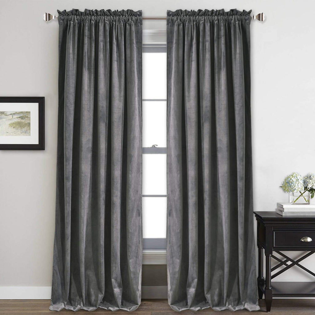 StangH Theater Red Velvet Curtains for Living Room Christmas Decor 2 Panels