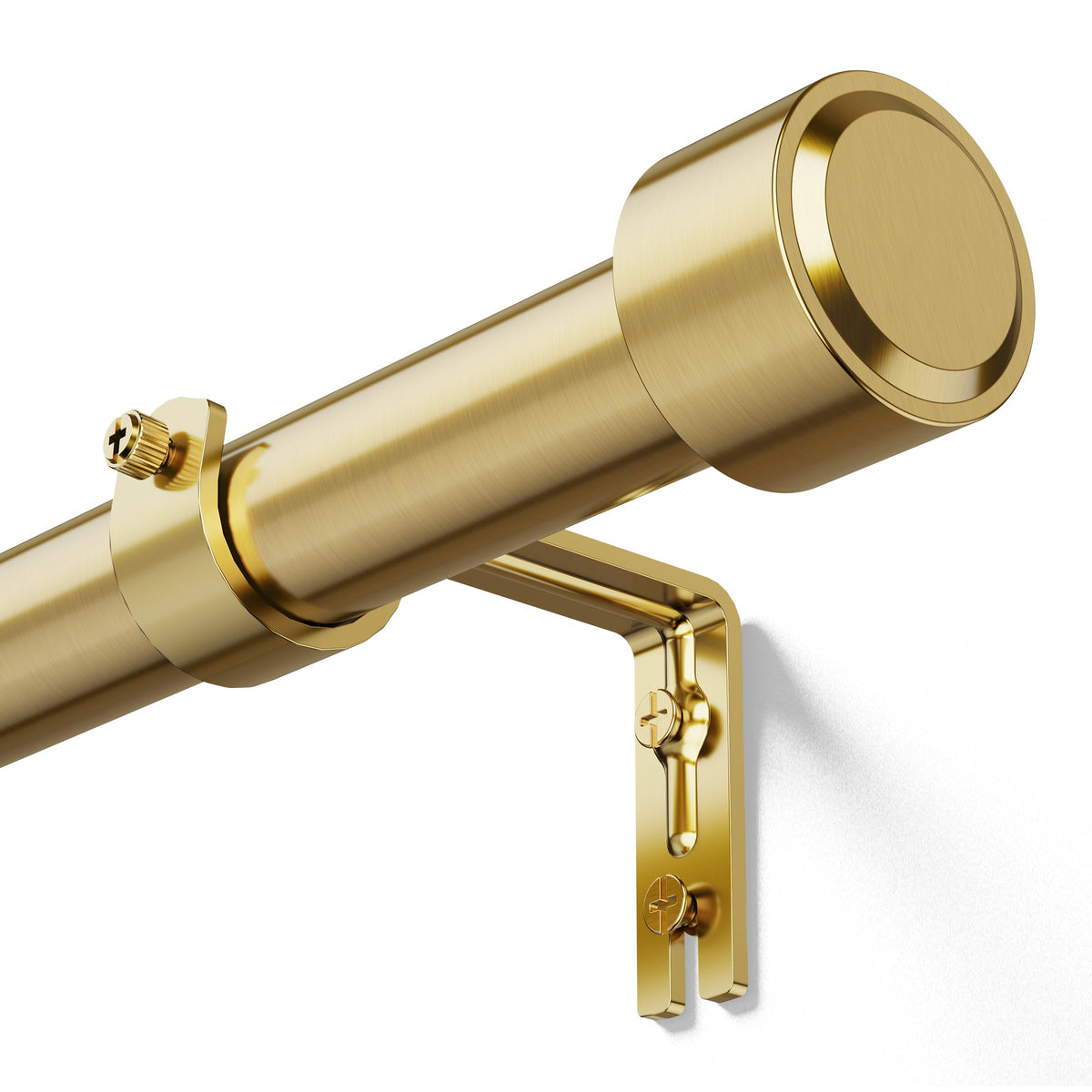 YaFex Gold Curtain Rod 32-144 Inch, Heavy Duty Adjustable 1 Inch Diameter