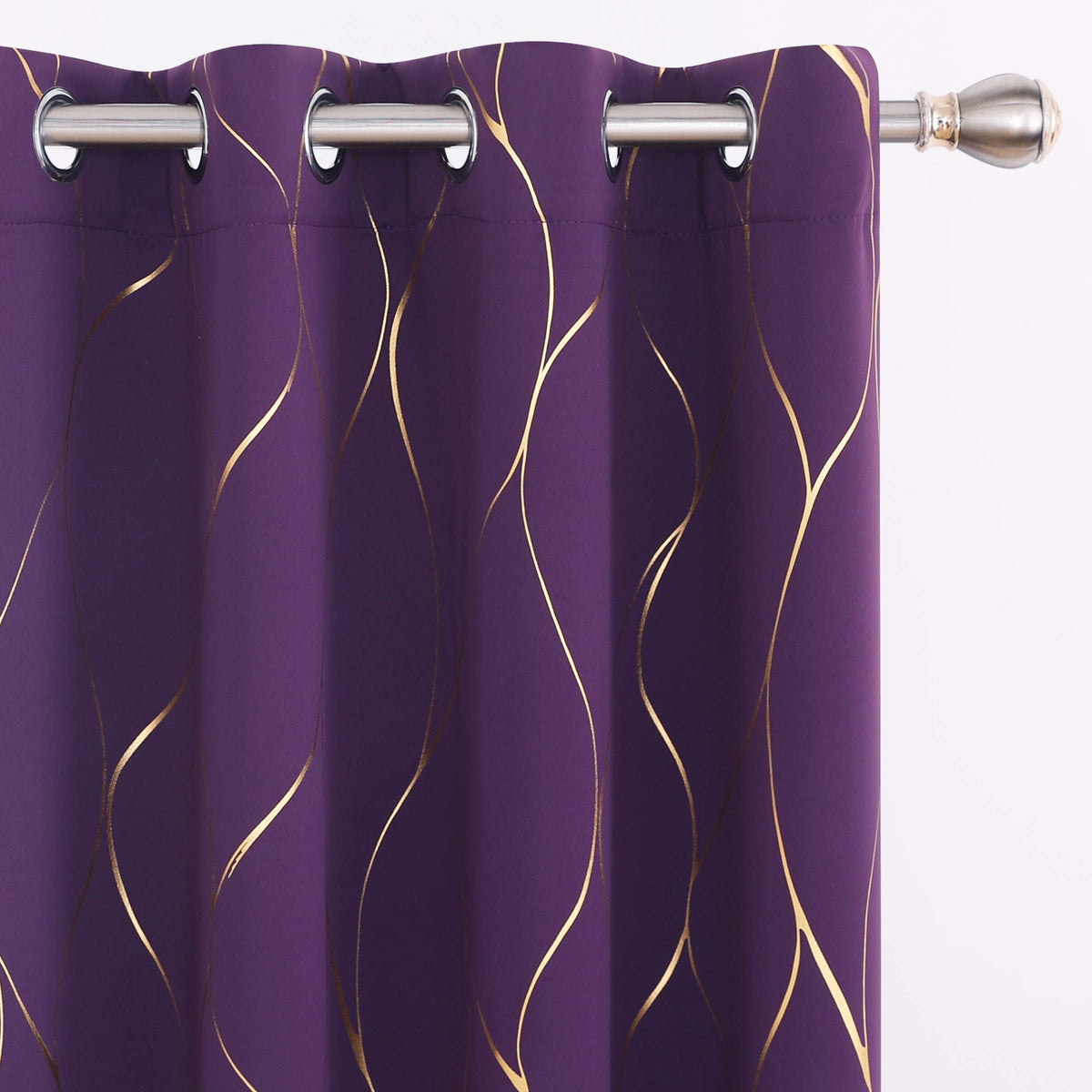 Deconovo Curtains for Living Room, Pattern Blackout Curtains 84 Inches Long
