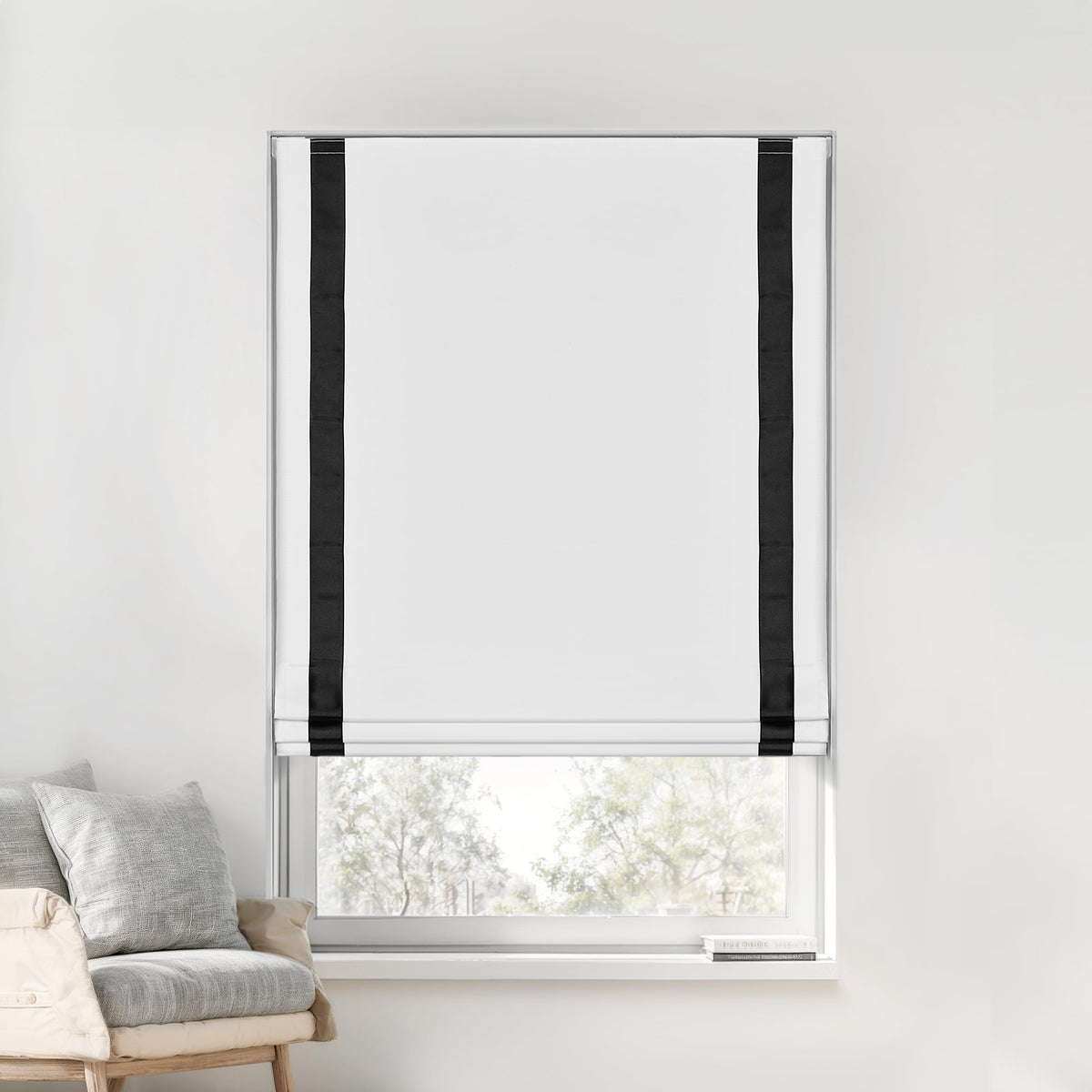 LazBlinds No Drill Cordless Roman Shades, 31'' W x 64'' H, Beige