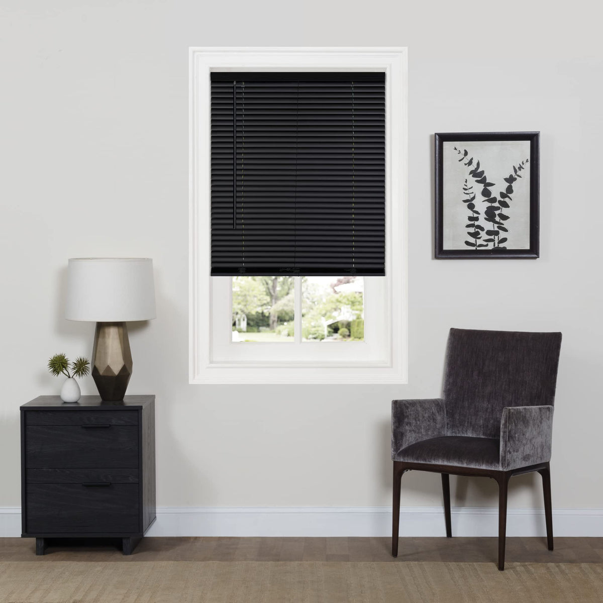 Cordless Room Darkening Mini Blind, 31 x 64 in, Pearl White
