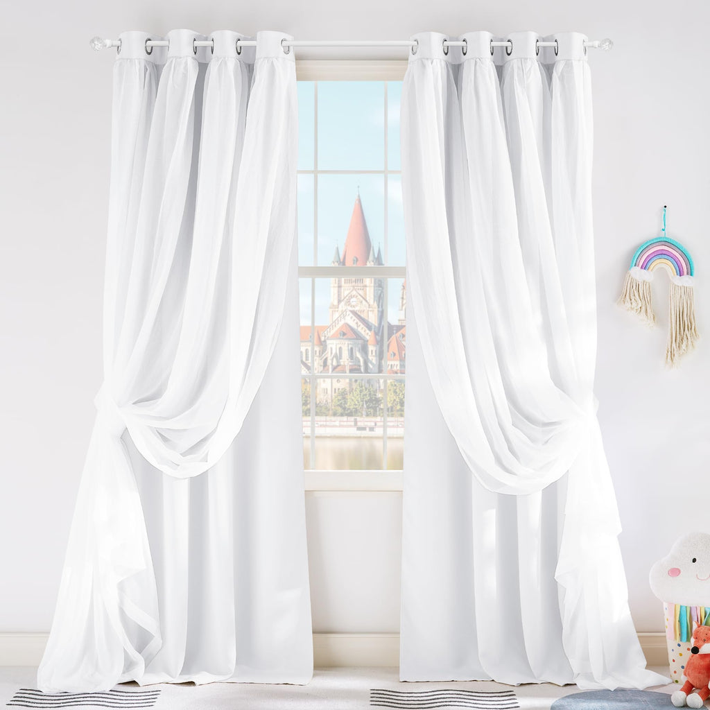PONY DANCE Black Blackout Curtains for Bedroom, 52 W x 84 L, Set of 2