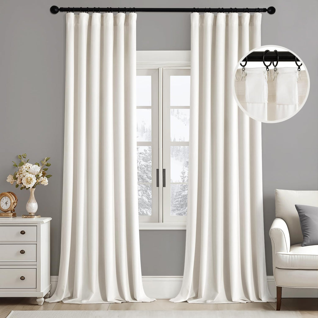 MIULEE Gold Velvet Curtains 52x84 inches Luxury Blackout Curtains