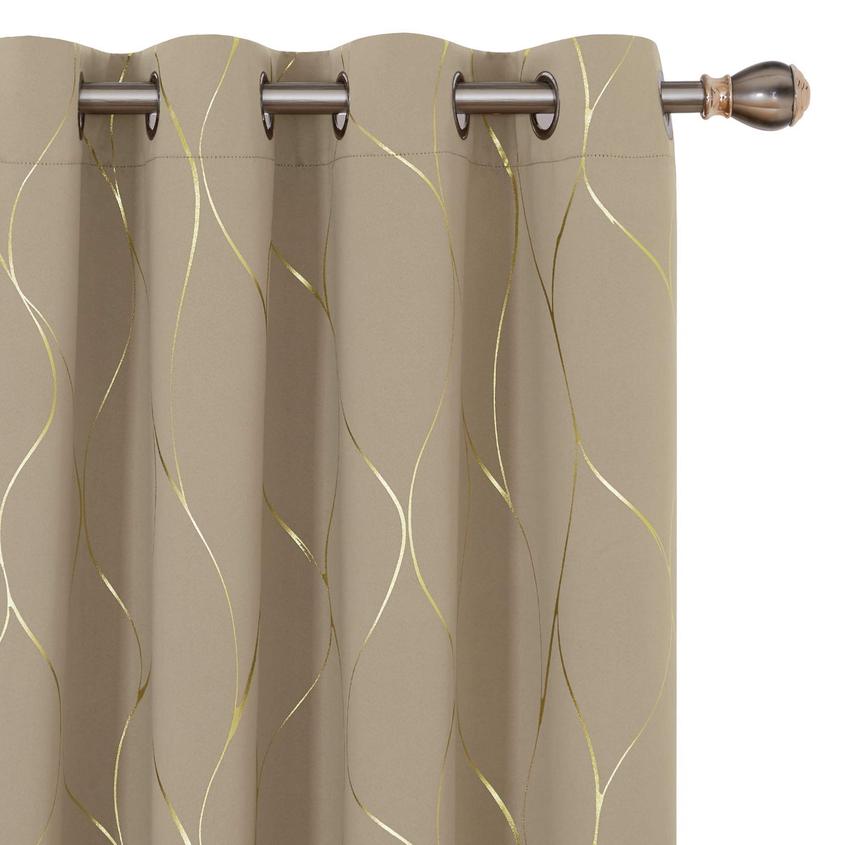 Deconovo Curtains for Living Room, Pattern Blackout Curtains 84 Inches Long