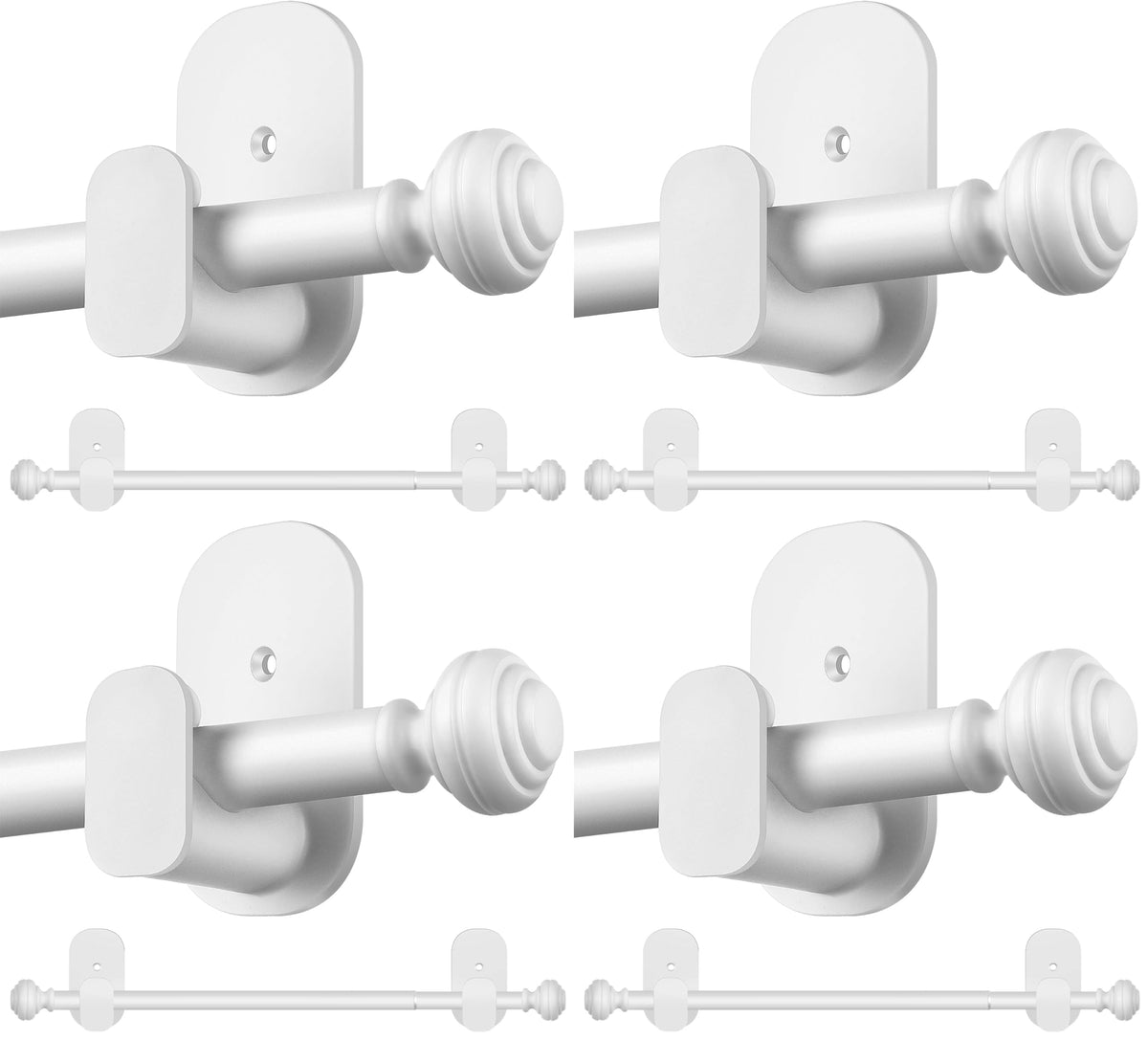 KAMANINA Curtain Rods No Drilling for Windows 32 to 86 Inches, Black
