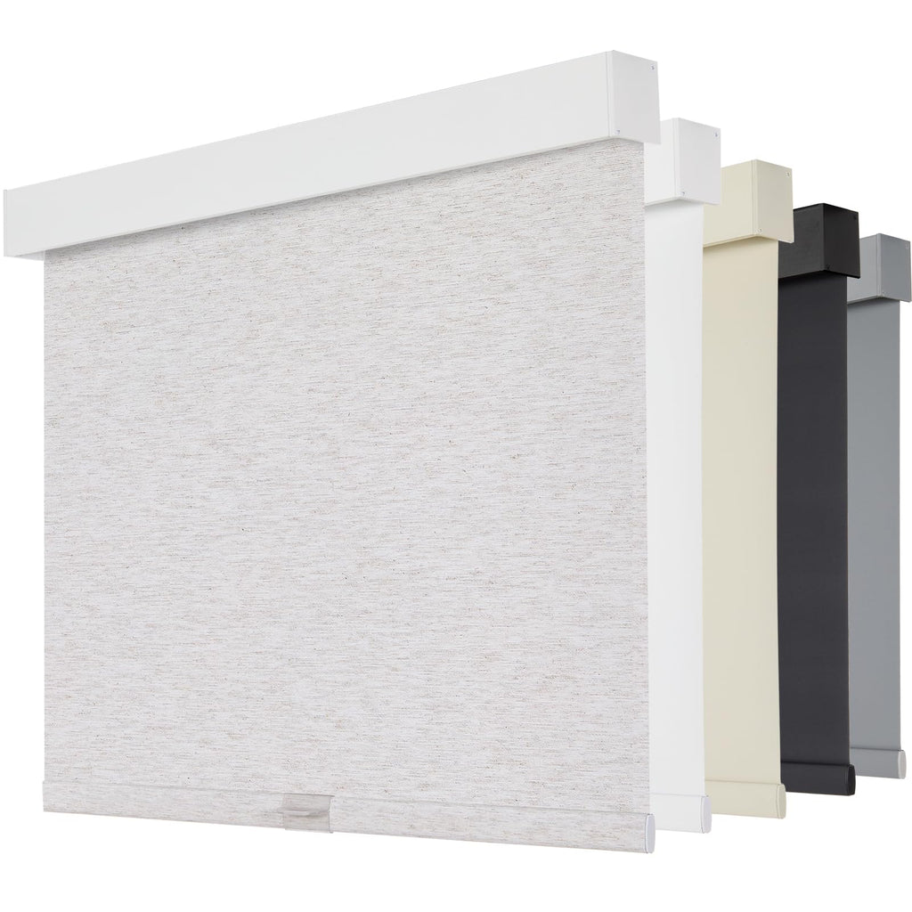 Persilux Cordless Blackout Roller Shades with Valance, Thermal Insulated Fabric Window Blinds, Free-Stop Shades for Home, Door and Bedroom (Black, 28" W x 72" H)