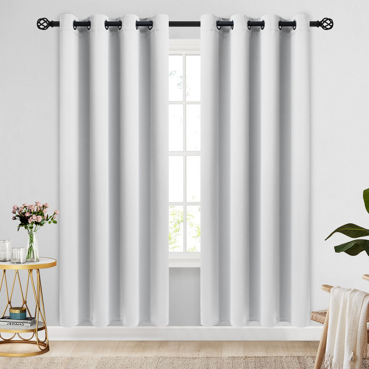 COSVIYA Grommet Blackout Room Darkening Navy Blue Curtains 84 inch Length