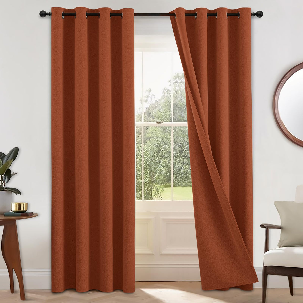 COSVIYA Grommet Blackout Room Darkening Navy Blue Curtains 84 inch Length