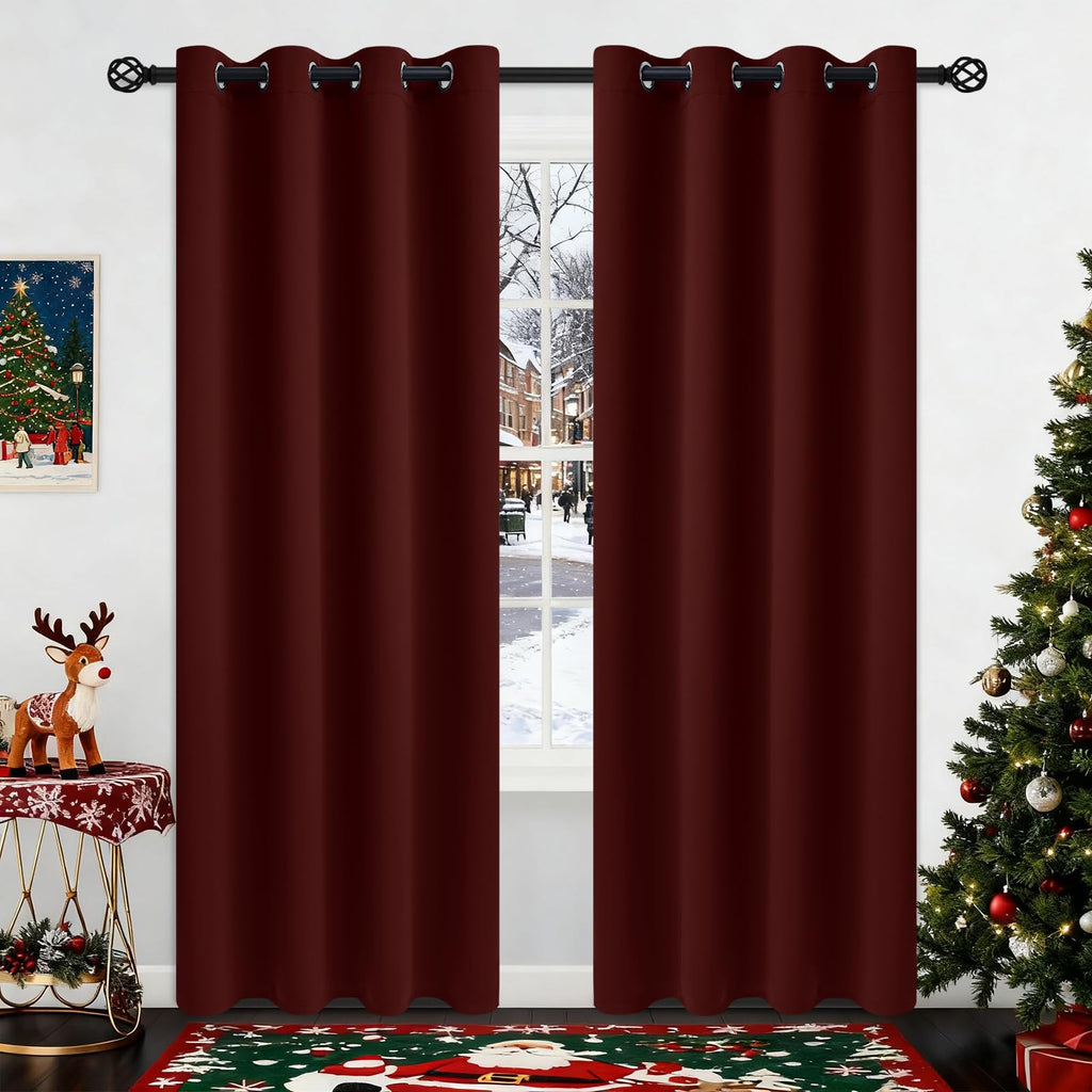 COSVIYA Grommet Blackout Room Darkening Navy Blue Curtains 84 inch Length