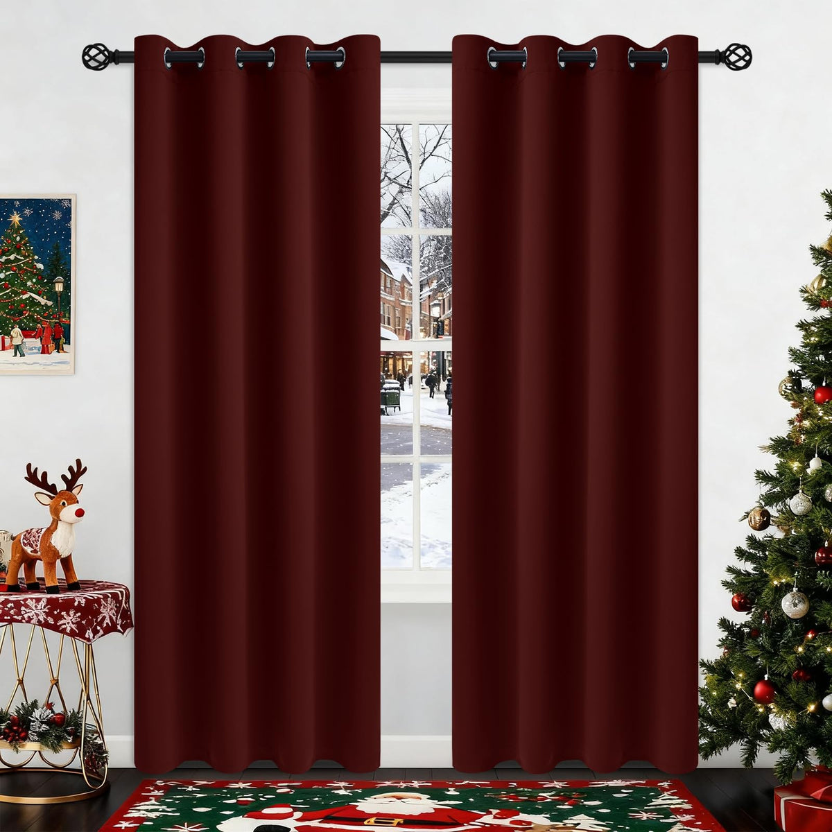 COSVIYA Grommet Blackout Room Darkening Navy Blue Curtains 84 inch Length