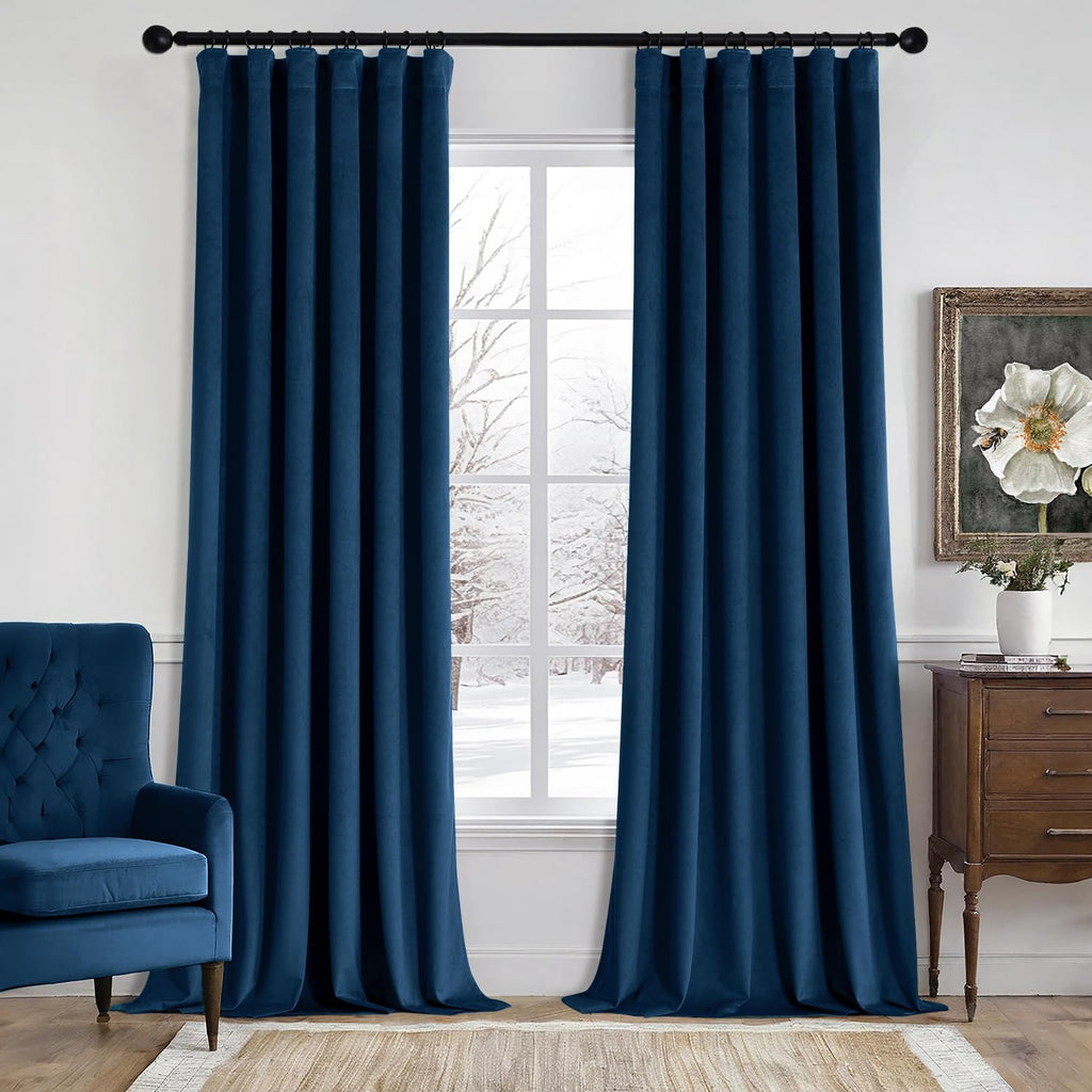 MIULEE Gold Velvet Curtains 52x84 inches Luxury Blackout Curtains