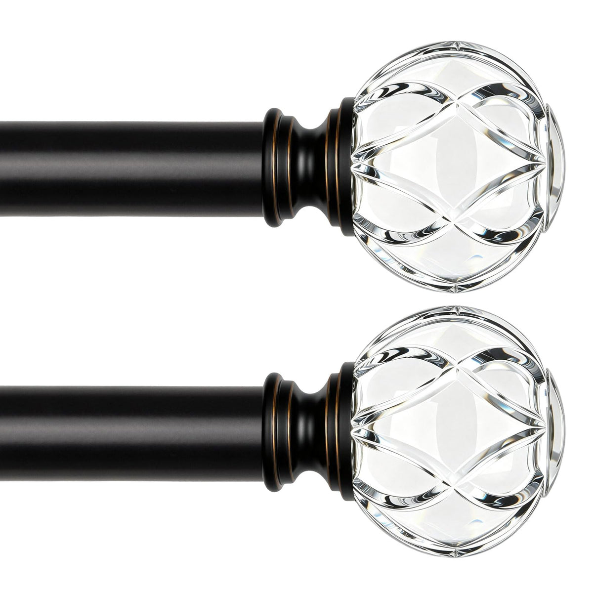 KAMANINA Silver Curtain Rods for Windows 72-144 Inch Heavy Duty Drapery Rod
