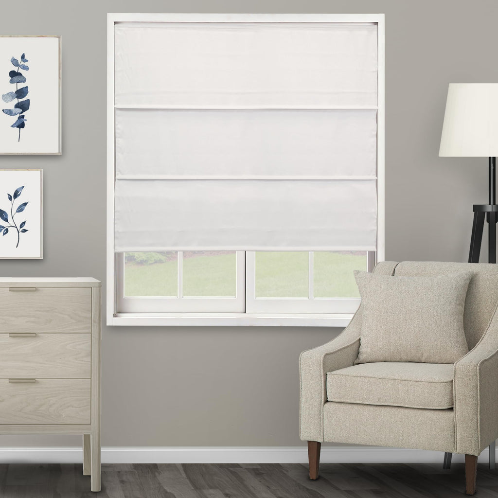 Chicology Cordless Roman Window Shade, Belgian Flax, 29"W x 64"H