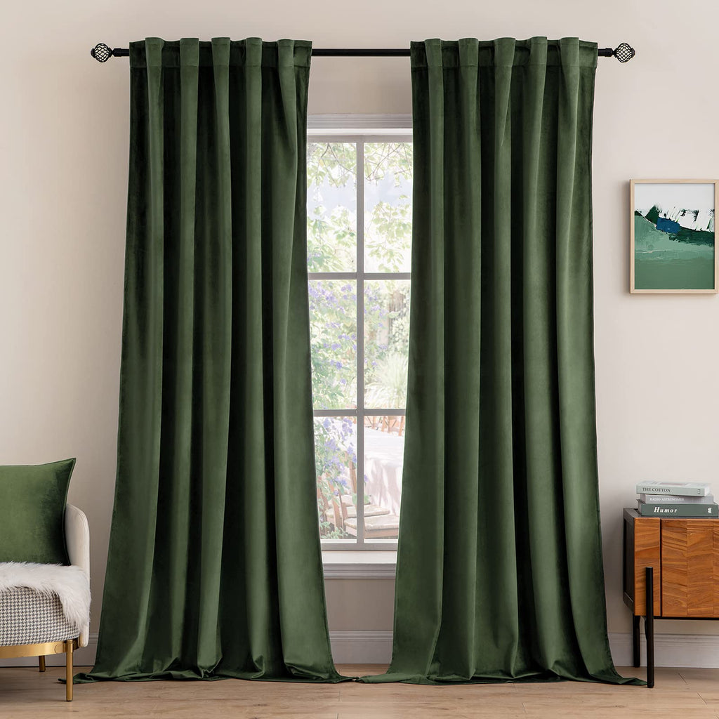 MIULEE Gold Velvet Curtains 52x84 inches Luxury Blackout Curtains