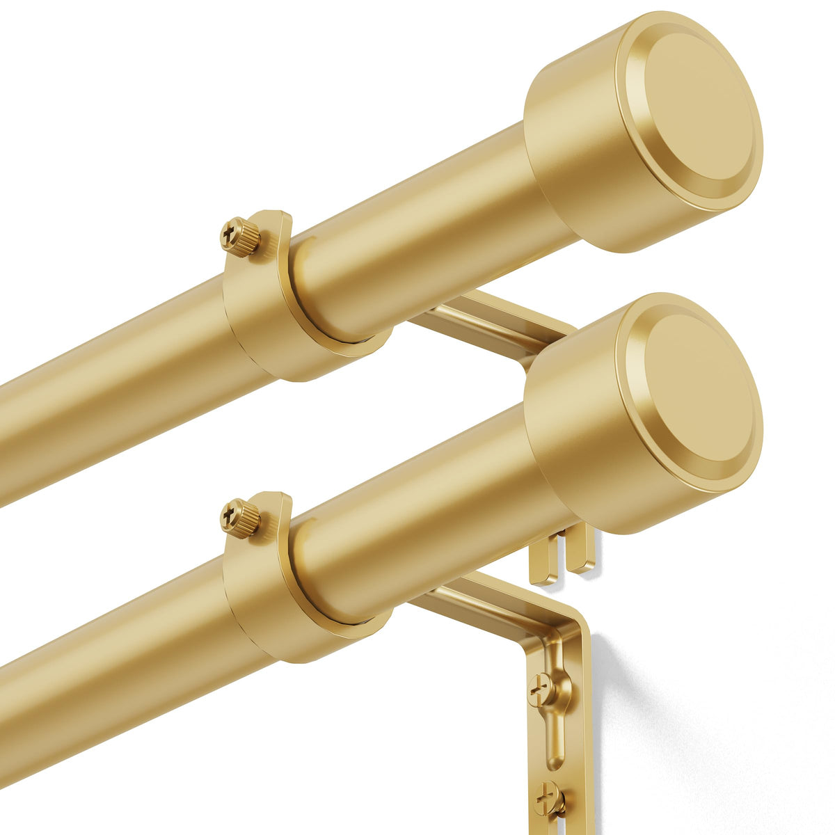 YaFex Gold Curtain Rod 32-144 Inch, Heavy Duty Adjustable 1 Inch Diameter