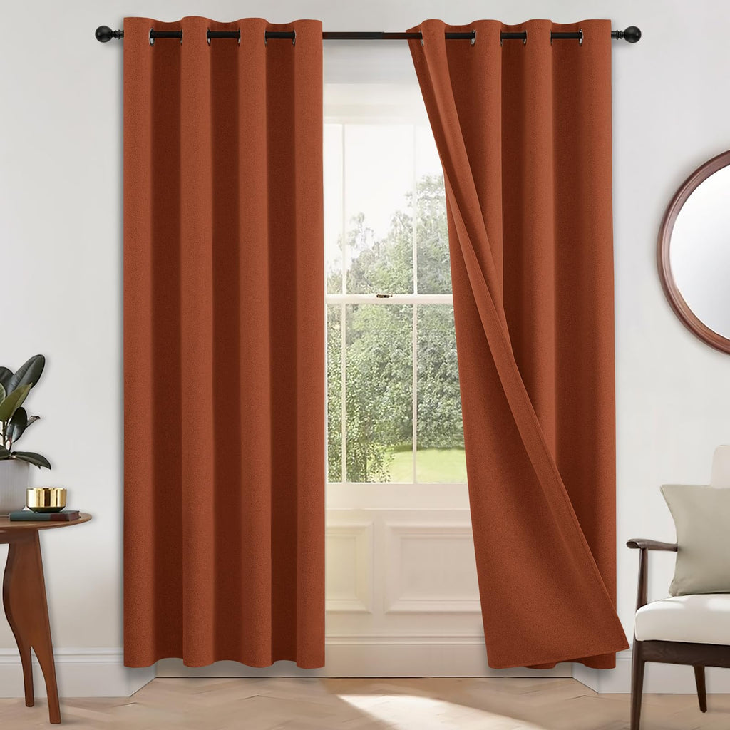 COSVIYA Grommet Blackout Room Darkening Navy Blue Curtains 84 inch Length