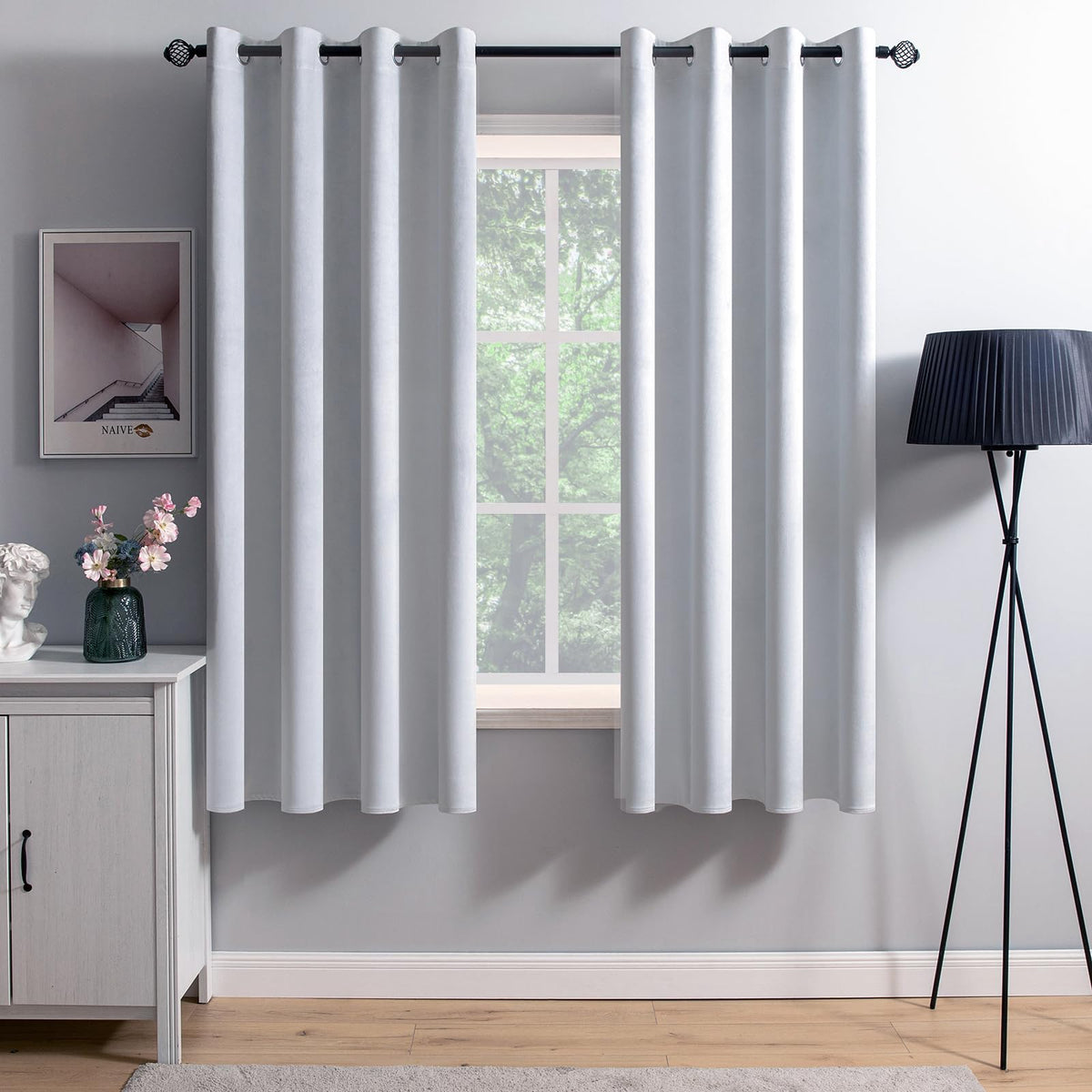 MIULEE Velvet Blackout Curtains Olive Green 52 x 96 Inch Length 2 Panels
